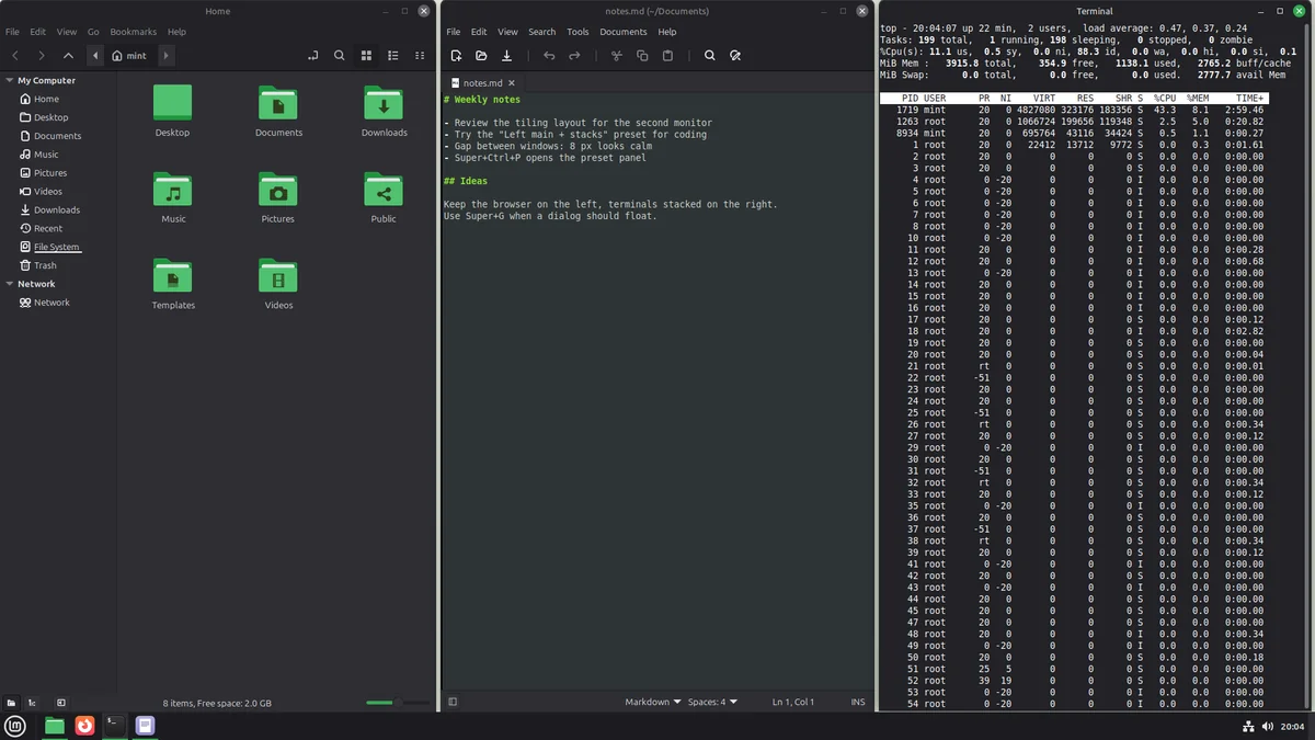 Three windows in three equal columns
